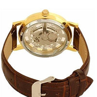 Unique Gold Dial Leather Analog Watch - for Men