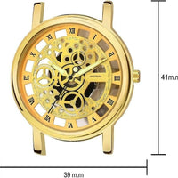Unique Gold Dial Leather Analog Watch - for Men